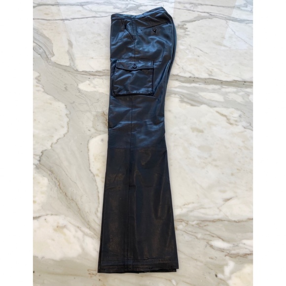 REM GARSON BLACK LEATHER CARGO PANTS SIZE US 2 - Picture 5 of 15
